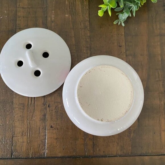 Vintage D.L. Burkhart Hummingbird and Hibiscus Garlic Keeper Jar with Lid - Picture 5 of 6